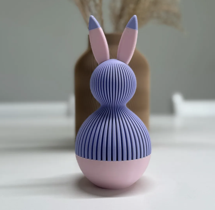 Afbeeldingen van Moderne Japandi paashaas- container - 17cm