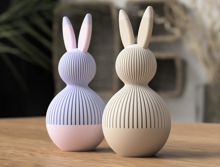 Afbeeldingen van Moderne Japandi paashaas- container - 17cm