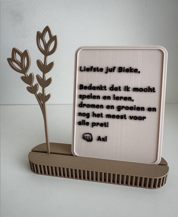 Afbeeldingen van Foto- & Kaarthouder met bloem – Perfect Cadeau