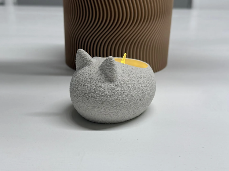Afbeeldingen van Kat Theelichthouder – 3D-geprint sfeerlichtje in katten vorm