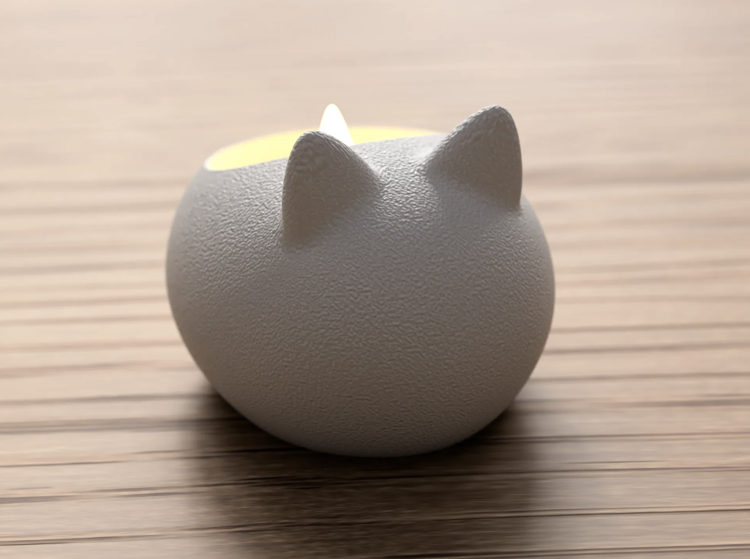 Afbeeldingen van Kat Theelichthouder – 3D-geprint sfeerlichtje in katten vorm
