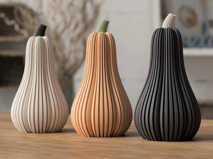 Afbeeldingen van 3D-geprinte Flespompoen – Herfstdecoratie in Stijl