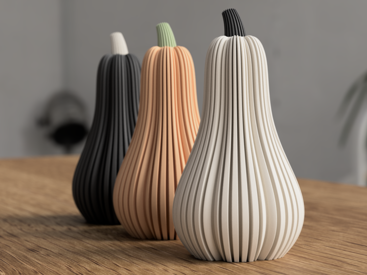Afbeeldingen van 3D-geprinte Flespompoen – Herfstdecoratie in Stijl