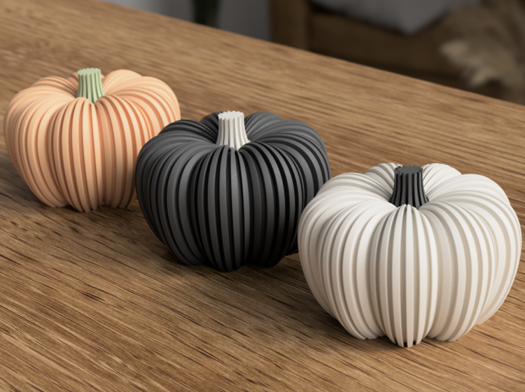 Afbeeldingen van 3D-geprinte Pompoen – Herfstdecoratie in Stijl