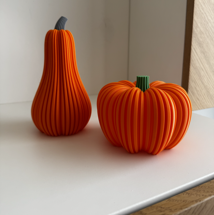 Afbeeldingen van 3D-geprinte Flespompoen – Herfstdecoratie in Stijl