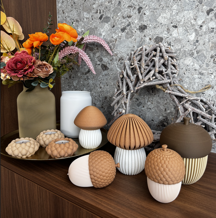 Afbeeldingen van 3D-geprint Eikelpotje – Decoratief & Functioneel | By-Mi | staand