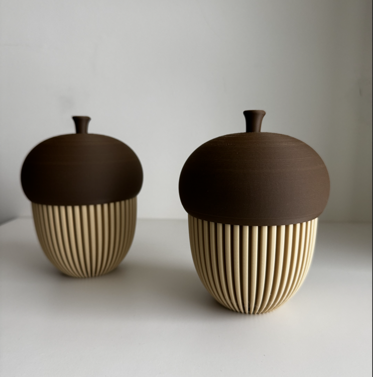 Afbeeldingen van 3D-geprint Eikelpotje – Decoratief & Functioneel- KLEIN