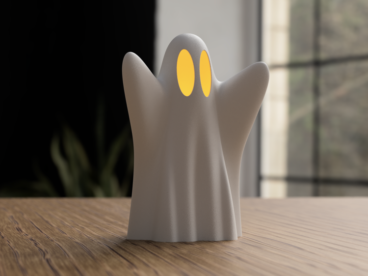 Afbeeldingen van 3D-Geprint Spookje - herfst- en Halloween decoratie.