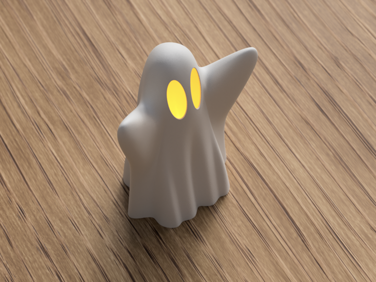 Afbeeldingen van 3D-Geprint Spookje - herfst- en Halloween decoratie.
