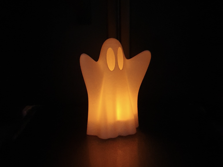 Afbeeldingen van 3D-Geprint Spookje - herfst- en Halloween decoratie.
