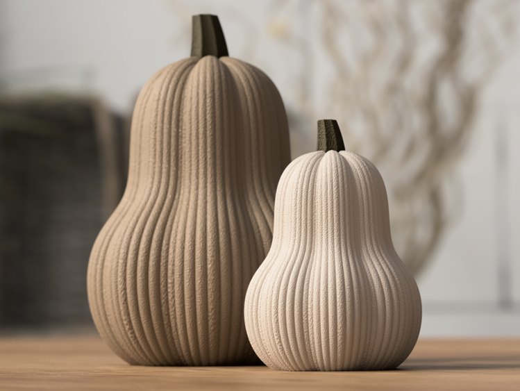 Afbeeldingen van Moderne butternut pompoen decoratie – minimalistische herfstdecoratie - ca.10cm