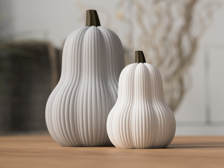 Afbeeldingen van Moderne butternut pompoen decoratie – minimalistische herfstdecoratie - ca.10cm