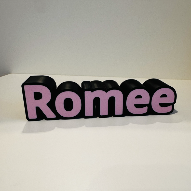 Afbeeldingen van Gepersonaliseerde 3D-geprinte naam / woorddecoratie – Zwart en Groen | Duurzaam