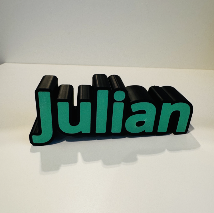Afbeeldingen van Gepersonaliseerde 3D-geprinte naam / woorddecoratie – Zwart en Groen | Duurzaam