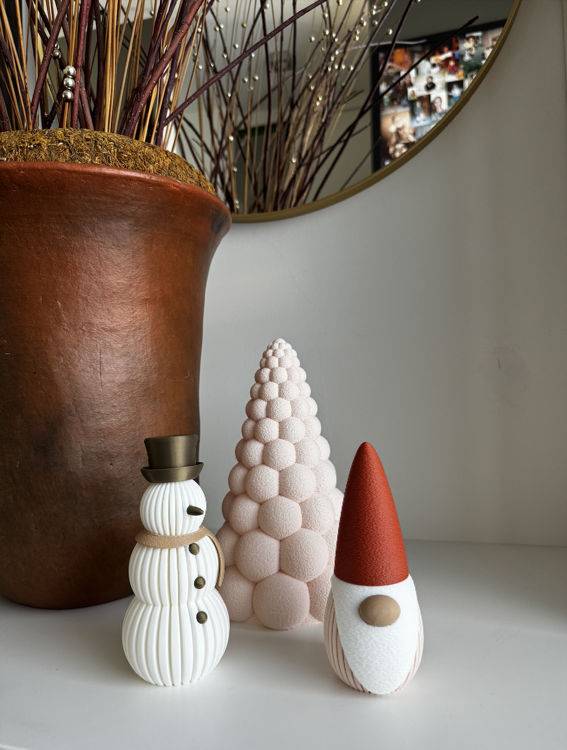 Afbeeldingen van Moderne kerstboom met bubbeltjes- 21cm-Beige