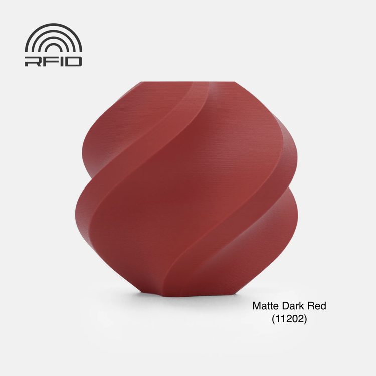 Afbeeldingen van 3D-geprinte Paddenstoel – Sfeervolle Decoratie - SMALL- Matte Dark Red- geribbeld deksel