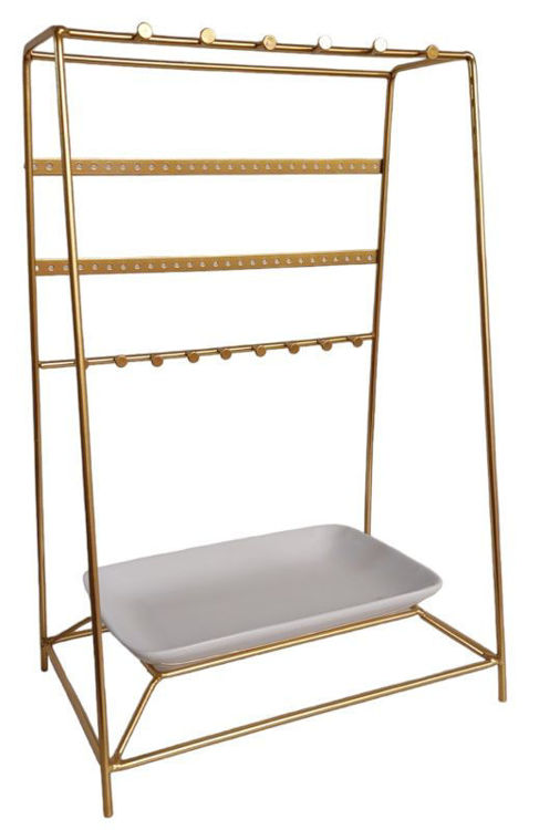 Afbeeldingen van Prachtige sieraden houder van metaal en porselein