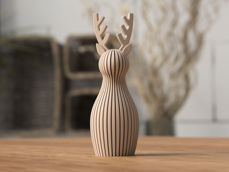 Afbeeldingen van 3D geprint - Rendier Kerst/Winterdecoratie- 17cm