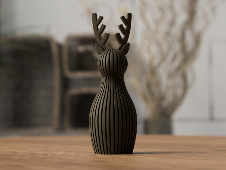 Afbeeldingen van 3D geprint - Rendier Kerst/Winterdecoratie- 17cm