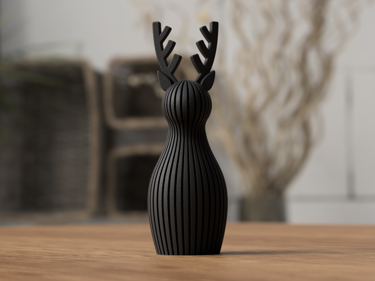 Afbeeldingen van 3D geprint - Rendier Kerst/Winterdecoratie- 17cm