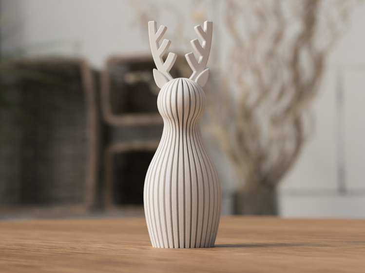 Afbeeldingen van 3D geprint - Rendier Kerst/Winterdecoratie- 13cm