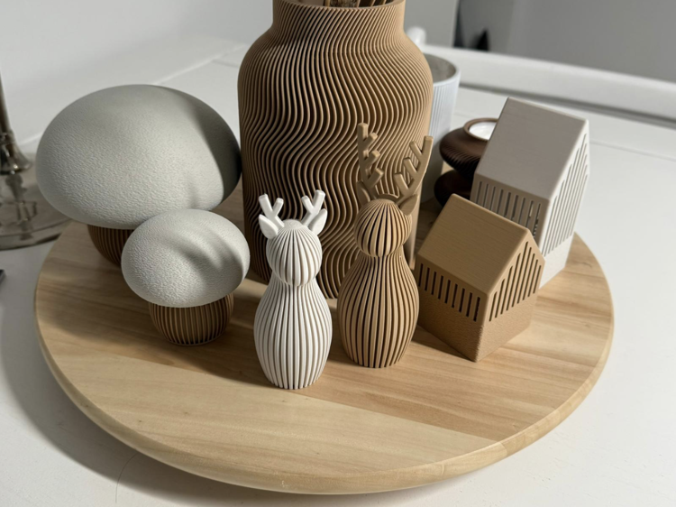 Afbeeldingen van 3D geprint - Rendier Kerst/Winterdecoratie- 13cm