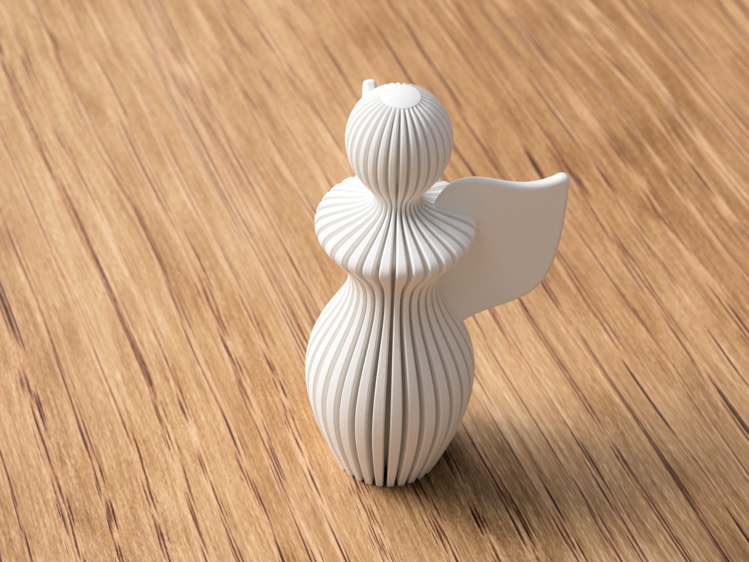 Afbeeldingen van Moderne Kerstengel – Stijlvol Beeld 15 cm | Duurzaam PLA, Biologisch Afbreekbaar, Lokaal Gemaakt in Mol