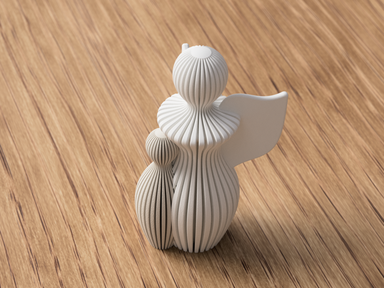 Afbeeldingen van Moderne Kerstengel met kind – Stijlvol Beeld 15 cm | Duurzaam PLA, Biologisch Afbreekbaar, Lokaal Gemaakt in Mol - copy