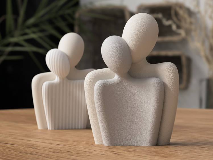 Afbeeldingen van Valentijns Koppel Beeld – 13,5 cm – Modern & Minimalistisch | Perfect Valentijns cadeau - Unieke Decoratie en Cadeau