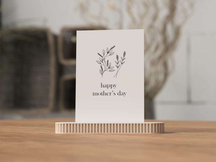 Afbeeldingen van Foto- & Kaarthouder met bloem – Perfect Cadeau - Latte Brown-Jade Wit