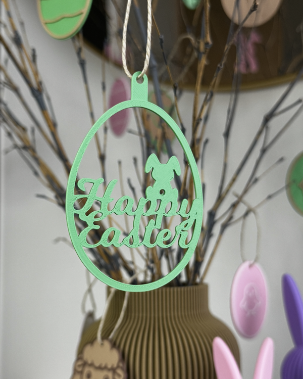 Afbeeldingen van 3D-geprinte Paashanger met Fijne Paasfiguren – Personaliseerbare Kleur