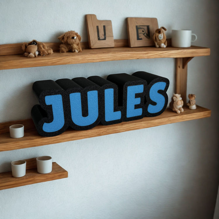 Afbeeldingen van Gepersonaliseerde 3D-geprinte naam - decoratie – Roze met Zwart - Duurzaam