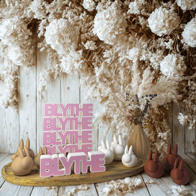 Afbeeldingen van Gepersonaliseerde 3D-geprinte naam / woorddecoratie – Wit en Roze | Duurzaam PLA