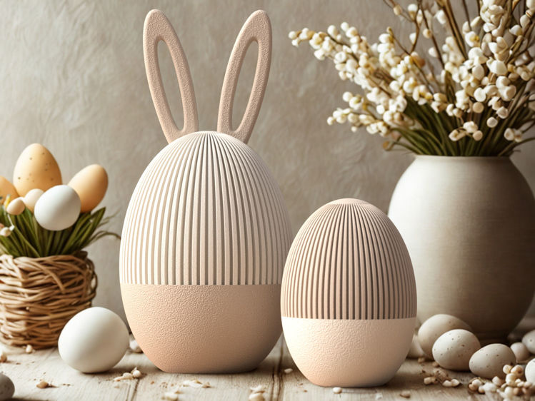 Afbeeldingen van Paasei vulbaar met schroefsluiting – duurzaam 3D-geprint - 19cm