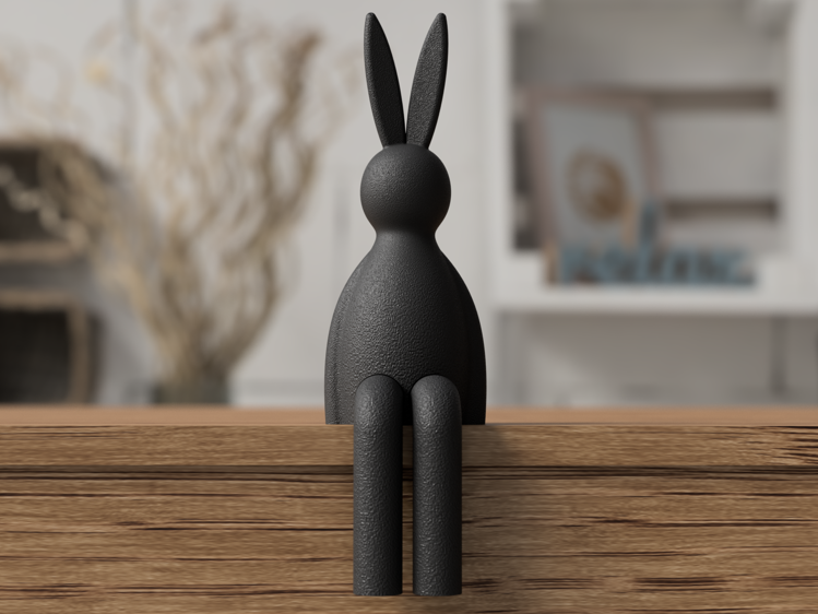 Afbeeldingen van Minimalistische Japandi Paashaas Decoratie – Zittend Konijn met draaibare benen - 30cm