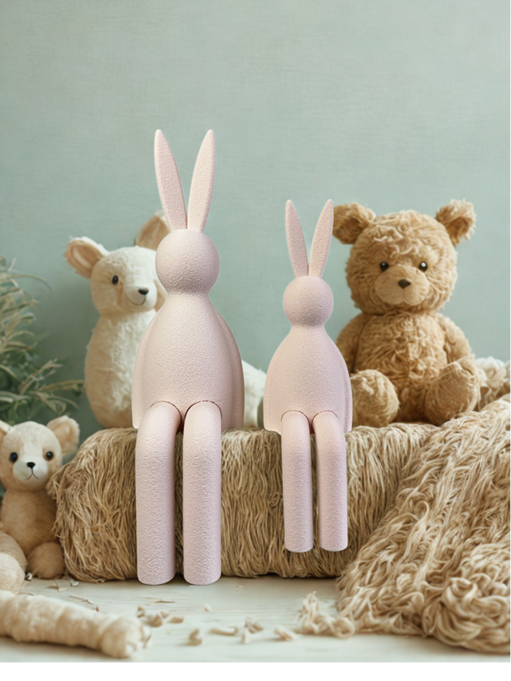 Afbeeldingen van Minimalistische Japandi Paashaas Decoratie – Zittend Konijn met draaibare benen - 30cm