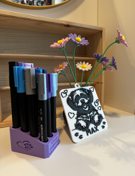 Afbeeldingen van Stiftenhouder - voor cozy coloring moments - in een kleur naar keuze