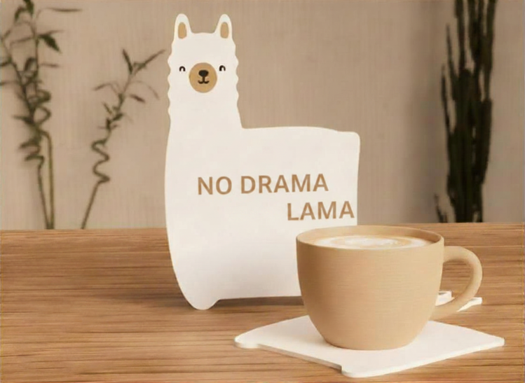 Afbeeldingen van Alpaca Onderzetter - No Drama Lama