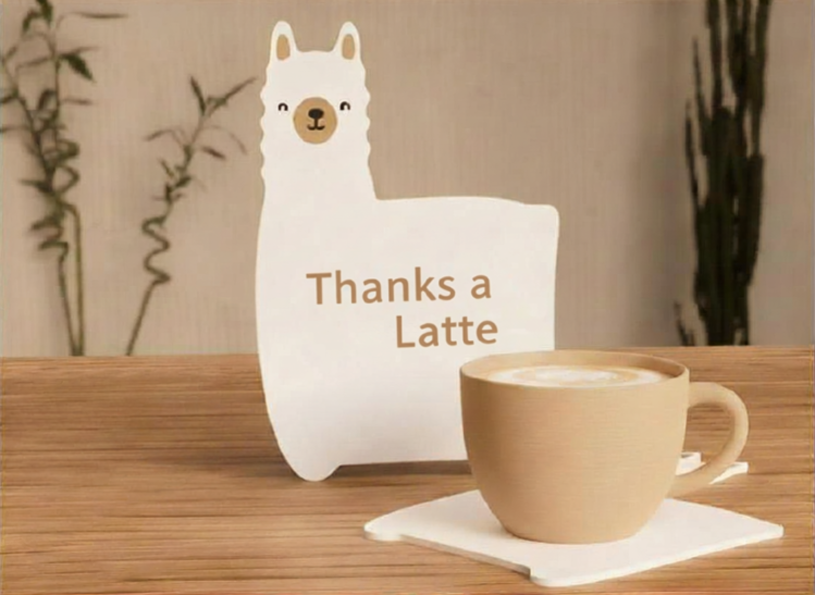 Afbeeldingen van Alpaca Onderzetter - Thanks a Latte