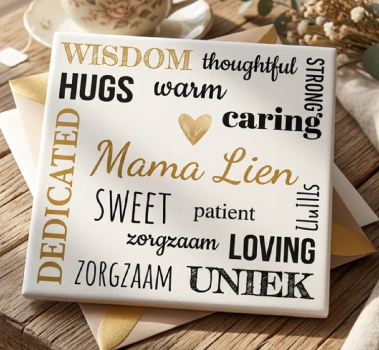 Afbeeldingen van Gepersonaliseerd Tegeltje met Eigen Afbeelding en Tekst | Uniek Cadeau voor Elke Gelegenheid