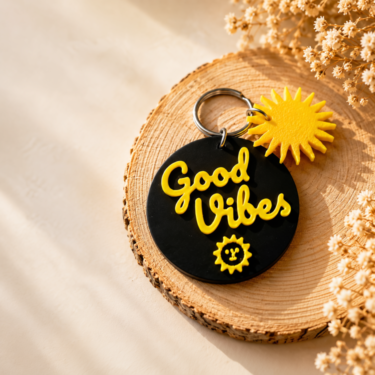 Afbeeldingen van Cozy Vibe Sleutelhanger - Good Vibes