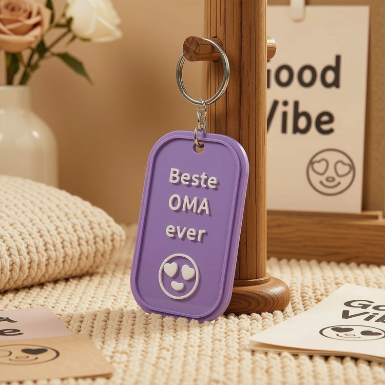 Afbeeldingen van 3D-geprinte sleutelhanger – Beste oma ever