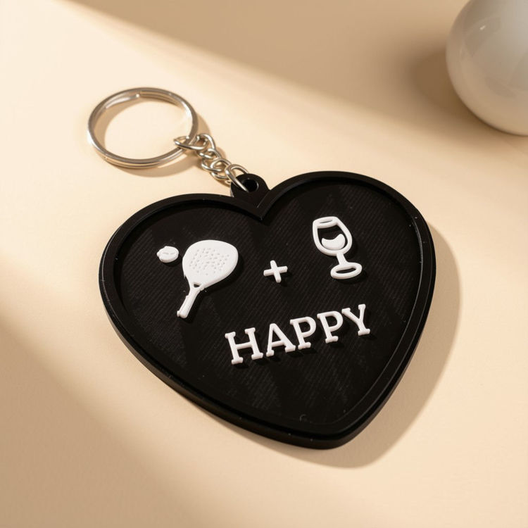 Afbeeldingen van 3D-geprinte sleutelhanger – Happy Padel Vibes