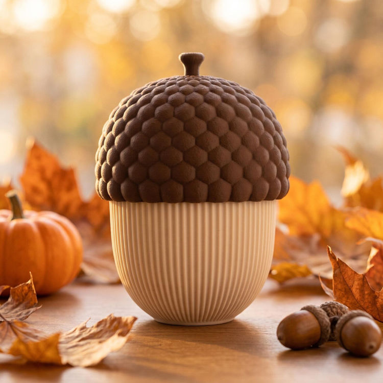 Afbeeldingen van Eikelvormige opbergdoos | Decoratieve eikelvormige doos 3D-geprint | Halloween