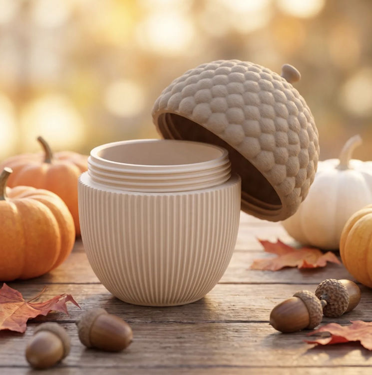 Afbeeldingen van Eikelvormige opbergdoos | Decoratieve eikelvormige doos 3D-geprint | Halloween