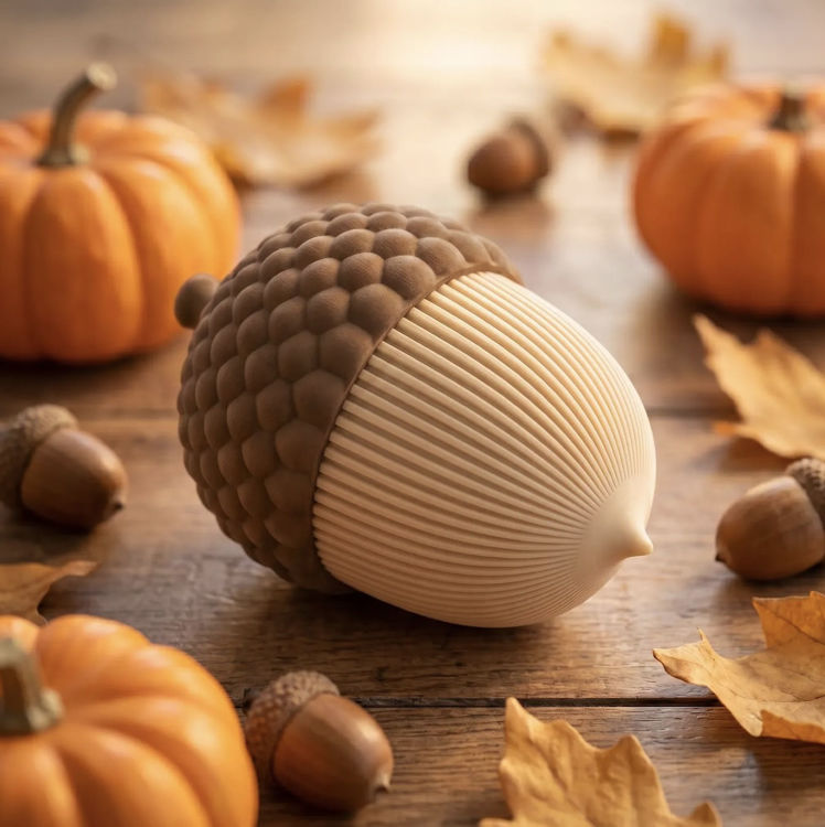 Afbeeldingen van Decoratieve eikeldoos, puntig | 3D-geprinte eikelhouder | Schroefdop | Herfstdecoratie | By-Mi