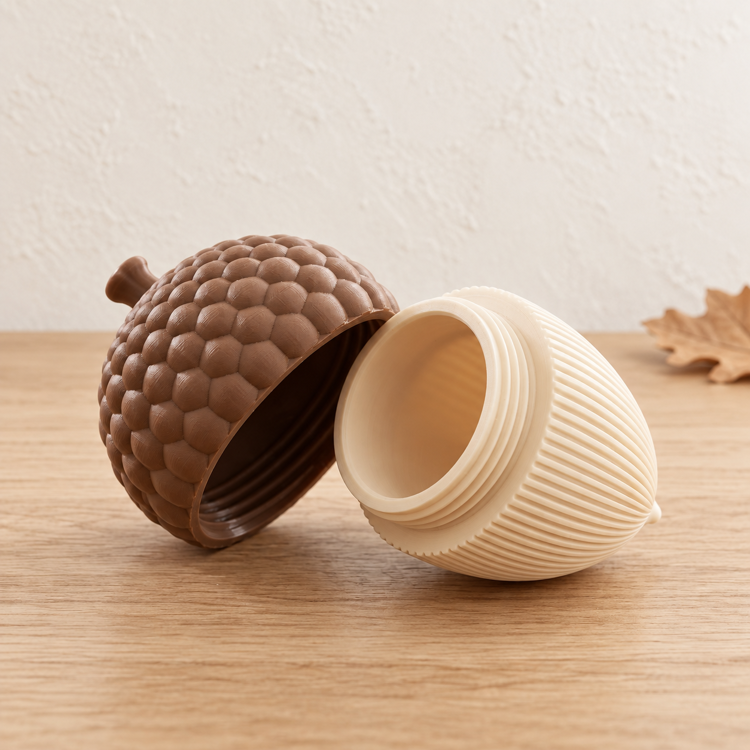 Afbeeldingen van Decoratieve eikeldoos, puntig | 3D-geprinte eikelhouder | Schroefdop | Herfstdecoratie | By-Mi