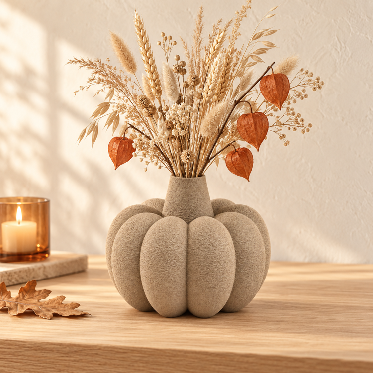 Afbeeldingen van Pompoenvaas, herfstvaas, herfstdecoratie voor thuis, pompoendecoratie, herfsttafelstuk, 3D-geprinte vaas, Halloween-decoratie