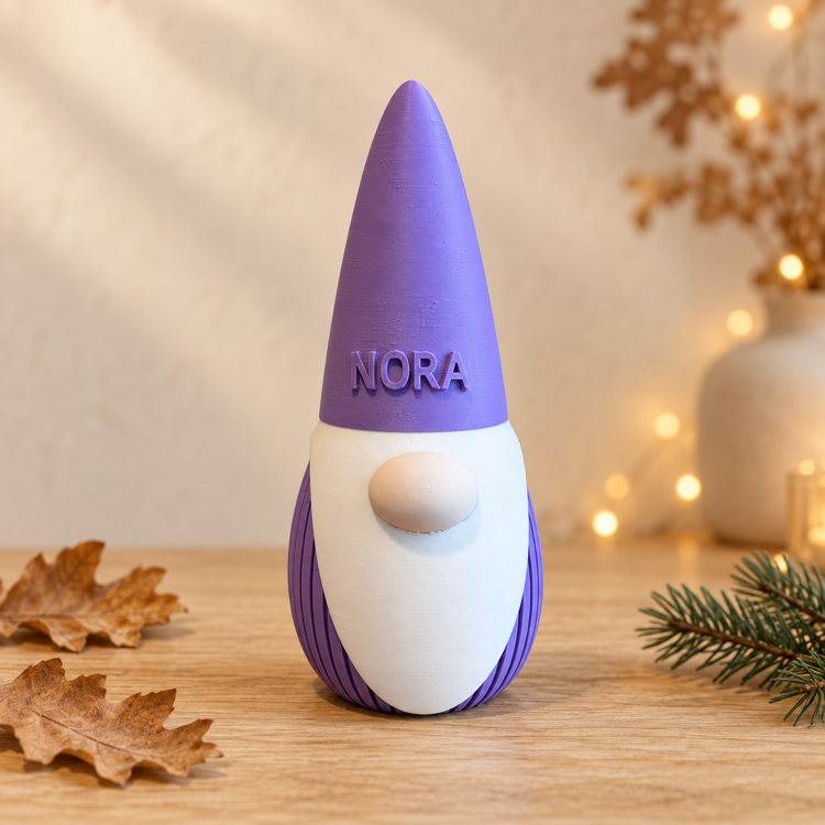 Afbeeldingen van 3D-geprint - Gnome - Origineel geven - Personaliseer met jouw naam! - 19 cm
