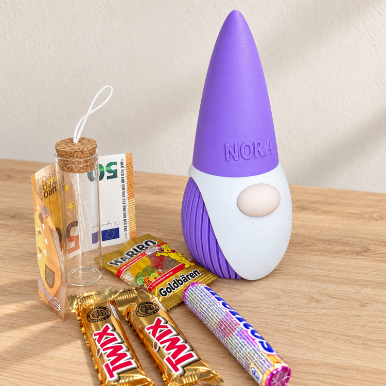 Afbeeldingen van 3D-geprint - Gnome - Origineel geven - Personaliseer met jouw naam! - 19 cm